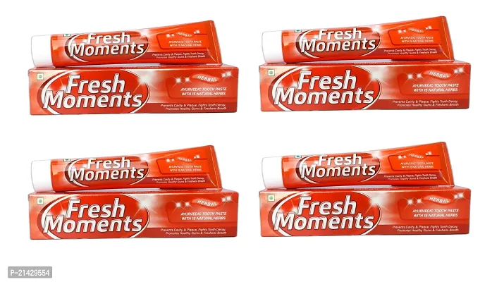 Modicare Fresh Moments Herbal Ayurvedic Tooth Paste With 15 Natural Herbs (Pack Of 4)Each 100g