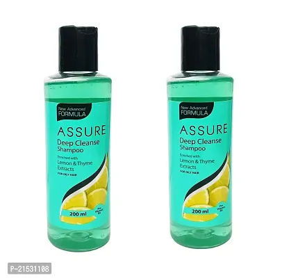 Assure Deep Cleanser Shampoo with Lemon  For Oily Hair (Pack Of 2) Each 200ml