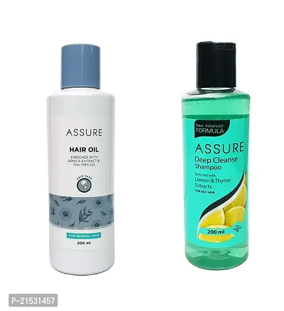 Assure Hair Oil with Deep Cleanse Shampoo (Pack Of 2) Each 200ml