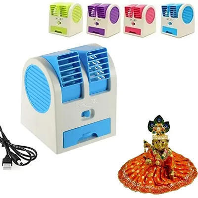 Mini cooler Mini AC USB Battery Operated Air Conditioner Mini Water Air Cooler Cooling Fan Blade Less Duel Blower