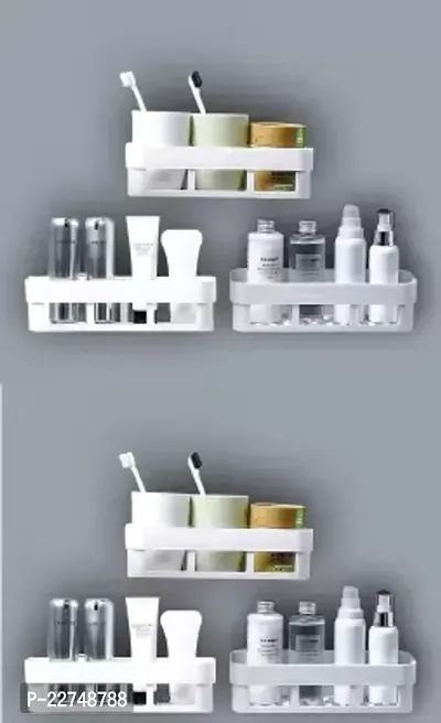 Plastic Wall Shelf  Number of Shelves  6 White color