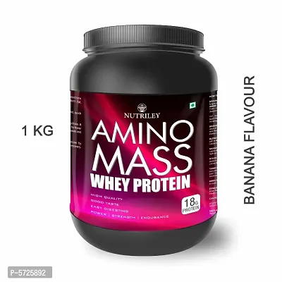 Nutriley Premium Whey Protein Powder 1 Kg Weight Gainer, With Banana Flavour, For Mass & Muscle Gain