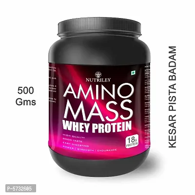 Nutriley Premium, Whey Protein, Powder 500 gm Weight Gainer, With Kesar Pista Badam Flavour, For Mass Gain  Muscle Gain-thumb0