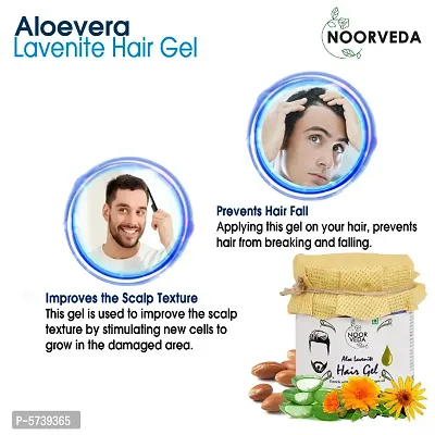 Noorveda Lavenite Aloe Vera Hair Cream Gel for Hair Growth, Hair Fall, Thick Hair  Conditioning With Arnica  Argan Oil (180 gm)-thumb3