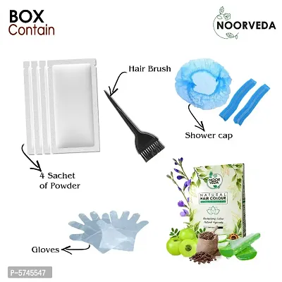 Noorveda Dark Brown Natural Hair Colour, Made of 100% Organic Herbs For Hair Care  Conditioning - 100 Gms (25 G x 4 Sachets)-thumb4