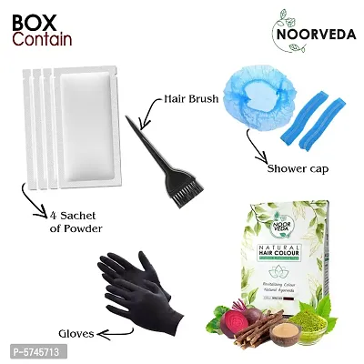 Noorveda Wine Red Natural Hair Colour, Made of 100% Organic Herbs For Hair Care  Conditioning - 100 Gms (25 G x 4 Sachets)-thumb4