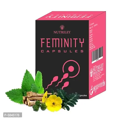 Nutriley Feminity  Female Fertility Capsules for Irregular Ovulation, Fertility, strengthening uterus, Increasing fertility  women sexual wellness (50 Capsules)-thumb0