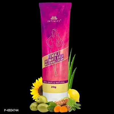 Intimify Female intimate wash, Moisturizer for private parts female, Private parts whitening cream infused with natural ingredients Aloevera, Green Tea,Lemon 20gm pack of 1.