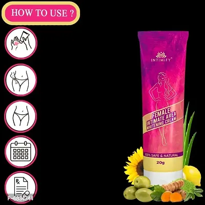 Intimify Female intimate wash, Moisturizer for private parts female, Private parts whitening cream infused with natural ingredients Aloevera, Green Tea,Lemon 20gm pack of 1.-thumb3