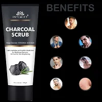 Intimify Charcoal face scrub, Face Glowing scrub makes skin soft and smooth 100g Pack of 1.-thumb1