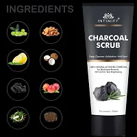 Intimify Charcoal face scrub, Face Glowing scrub makes skin soft and smooth 100g Pack of 1.-thumb2