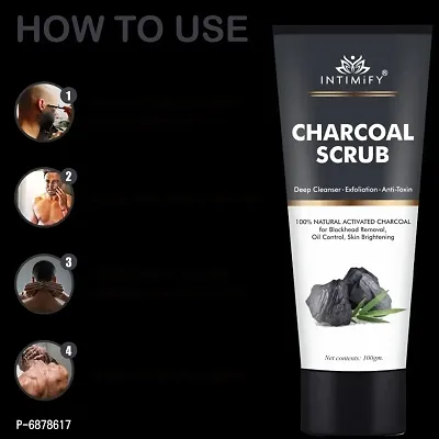 Intimify Charcoal face scrub, Face Glowing scrub makes skin soft and smooth 100g Pack of 1.-thumb4