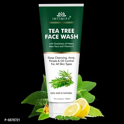 Intimify Tea tree face wash, Tea tree cleaning face wash for Anti-pimple ,Anti-Acne  deep cleaning 100g Pack of 1.-thumb0