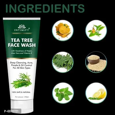 Intimify Tea tree face wash, Tea tree cleaning face wash for Anti-pimple ,Anti-Acne  deep cleaning 100g Pack of 1.-thumb3