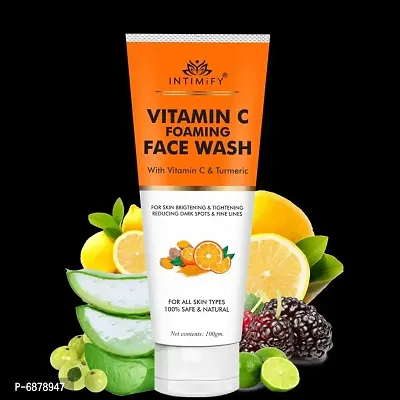 Intimify Vitamin c face wash for Skin whitening and natural glow with Amla, Aloevera 100g Pack of 1.