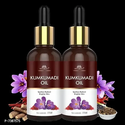 Intimify Kumkumadi face oil, Dark spot removal, Face glowing oil for uneven skin tone  dryness 30ml pack of 2.-thumb0