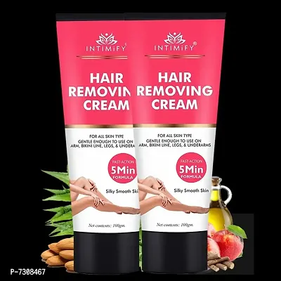 Intimify Natural Hair removal cream, Bikni line remover, effective hair removal in just 5-10 mins keeps skin white  brightening 100gm pack of 2.
