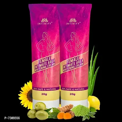 Intimify Intimate hair removal cream, Intimate hygiene wash, Whitening cream for women 20gm for daily hygiene wash for women Pack of 2.