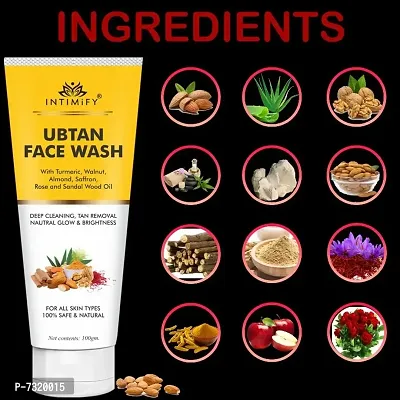 Intimify Natural ubtan face wash, Herbal face wash, Natural glow face wash with Badam oil, Amalich oil, Aloevera 100gm Pack of 2.-thumb3