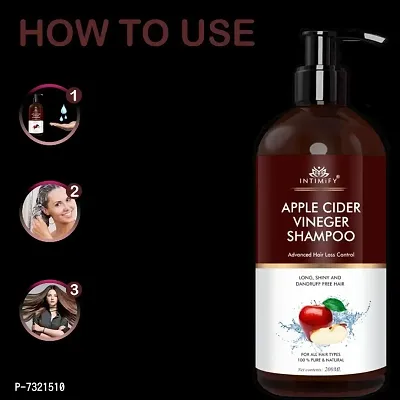 Intimify Natural apple cider shampoo, Herbal apple cider shampoo, Dandruff free shampoo with all natural Apple cider Vineger in 200ml Pack of 2.-thumb4