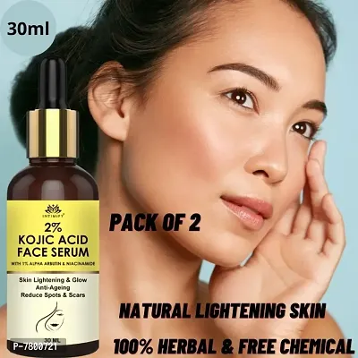 Intimify 10% Kojic Acid Serum for Skin Brightening  Lightening with Niacinamide  Vitamin C Pack of 2 30ml