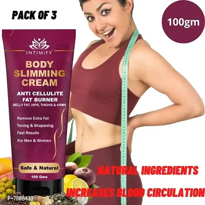 Intimify Fat Burning Cream for Belly, Slim Shaping Workout Enhancer Gel for Women and Men, Tummy Slimming Cream  Cellulite Treatment for Thighs, Legs, Abdomen, Arms and Buttocks 100g Pack of 3