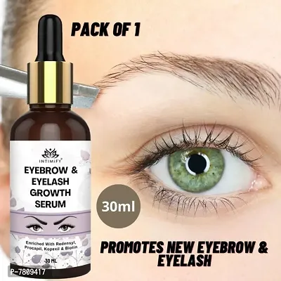 Intimify Eyebrow  Eyelash Growth Serum 100% Pure and Organic Lash and Brow Hair Serum Enriched With Pure Organic and Natural Essential Oils 30ml Pack of 1-thumb0