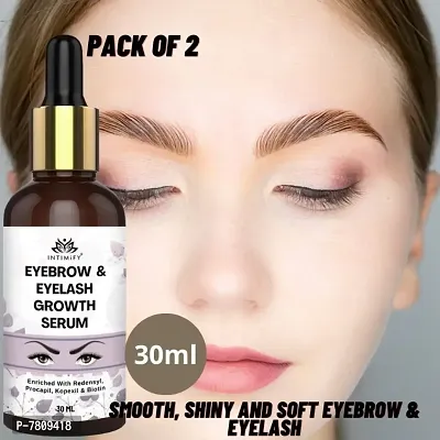 Intimify Naturals 100% Pure Eyebrow  Eyelashes Growth serum Enriched with Natural Ingredients 30 ml Pack of 2