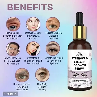 Intimify Eyebrow  Eyelash Growth Serum 100% Pure and Organic Lash and Brow Hair Serum Enriched With Pure Organic and Natural Essential Oils 30ml Pack of 1-thumb2