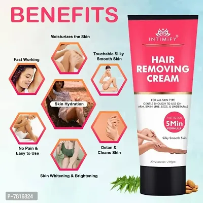 Intimify Natural Hair removal cream effective hair removal in just 5-10 mins keeps skin white  brightening 100gm pack of 2-thumb2