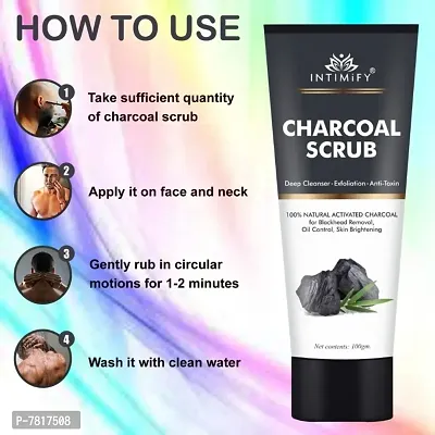 Intimify Charcoal Face scrub, Deep Clean but Mild on skin with Activated Charcoal for Deep Cleansing 100gm Pack of 1-thumb4