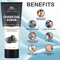 Intimify Charcoal Face Scrub for oily and Normal skin with Charcoal for Deep Exfoliation 100gm Pack of 2-thumb1