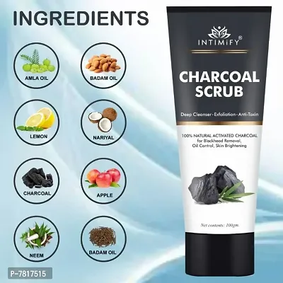 Intimify Charcoal Face Scrub for oily and Normal skin with Charcoal for Deep Exfoliation 100gm Pack of 2-thumb4