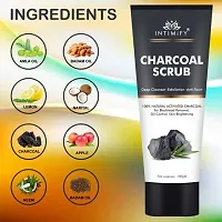 Intimify Charcoal Face scrub with Black Sand, Exfoliates skin  Removes Black Heads 100gm Pack of 3-thumb1