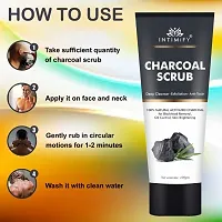 Intimify Charcoal Face scrub with Black Sand, Exfoliates skin  Removes Black Heads 100gm Pack of 3-thumb2