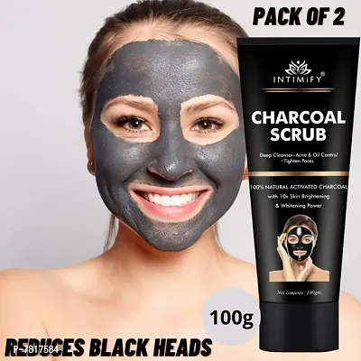 Intimify Charcoal peel off mask for women,removes Tan  Blackheads 100gm Pack of 2