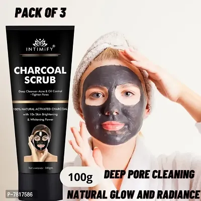Intimify Charcoal Peel off Mask for Men  Women removes blackheads and whiteheads Deep skin purifying cleansing 100gm Pack of 3