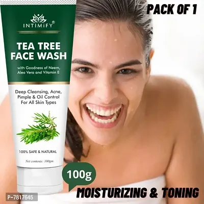 Intimify Tea tree face wash, Tea tree cleaning face wash for Anti-pimple , Anti-Acne  deep cleaning 100gm Pack of 1-thumb0