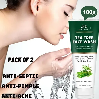 Intimify Tea Tree Natural Face wash for Acne  Pimples wash for Normal  Dry skin 100gm Pack of 2