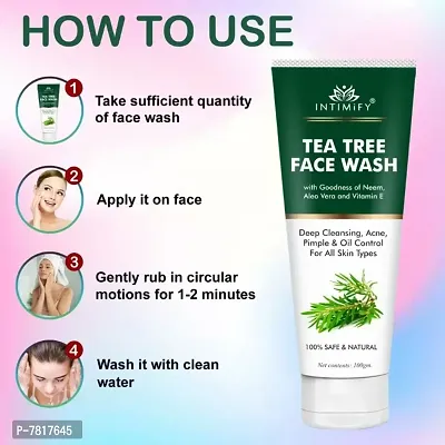 Intimify Tea tree face wash, Tea tree cleaning face wash for Anti-pimple , Anti-Acne  deep cleaning 100gm Pack of 1-thumb3