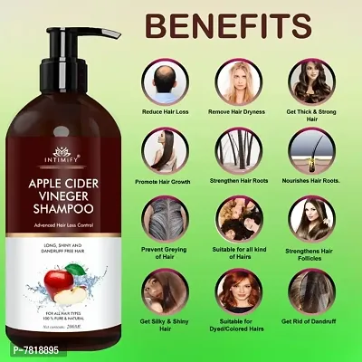 Intimify Natural apple cider shampoo for Damaged Hair  Hairfall Control 200ml Pack of 2-thumb3