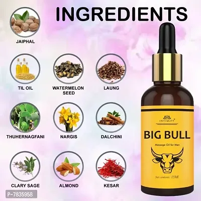 Intimify Big bull oil, Ling growth oil, Penis strong oil,Extra time oil, increase size and stamina 15ml Pack of 1-thumb2