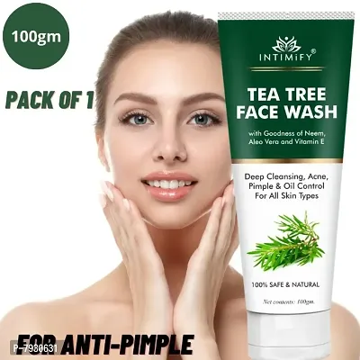 Intimify Tea tree face wash, Tea tree cleaning face wash, Natural tea tree face wash, 100g (Pack of 1)-thumb0