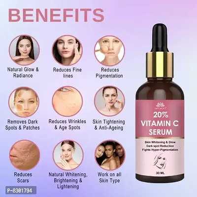 Intimify Face Serum Vitamin C 20%, Ferulic Acid 1% Brightening Anti Aging Skin Repair Decrease formation of Fine Lines Wrinkles Brown Spots Glass Bottle 30ml Pack of 1-thumb2