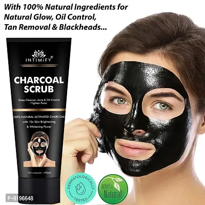 Intimify Charcoal Peel Off Mask for natural glow  radiance, excess oil control, Tan removal