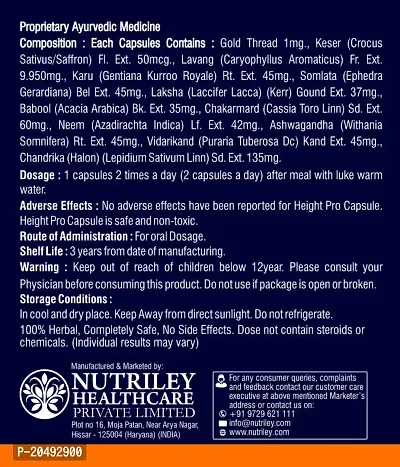 Nutriley Height Growth Capsule for Helps to grow taller 100% Ayurvedic Speed Growth Height Increase Powder Supplement Height Badhane Ke Liye Powder, Height Bdi Krne Ke Liye Capsule  (60 Capsules)-thumb5