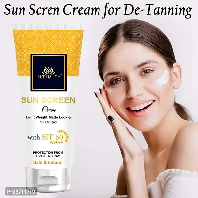 Intimify Sunscreen Cream, SPF 50+++, De-Tan Cream, Anti Aging Cream,Reduce Dark Spots