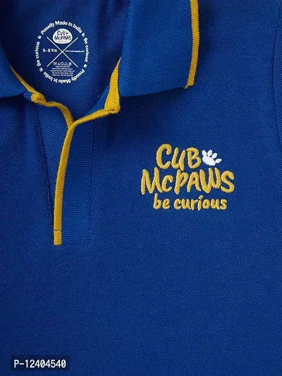 CuB McPAWS be curious Boy's Solid Regular Fit Polo (BA20PTBN12Blu_06-07Y_Electric Blue-thumb2