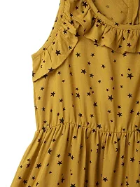 CuB McPAWS be curious Girl's A-Line Midi Yellow Dress-thumb2