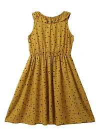 CuB McPAWS be curious Girl's A-Line Midi Yellow Dress-thumb1